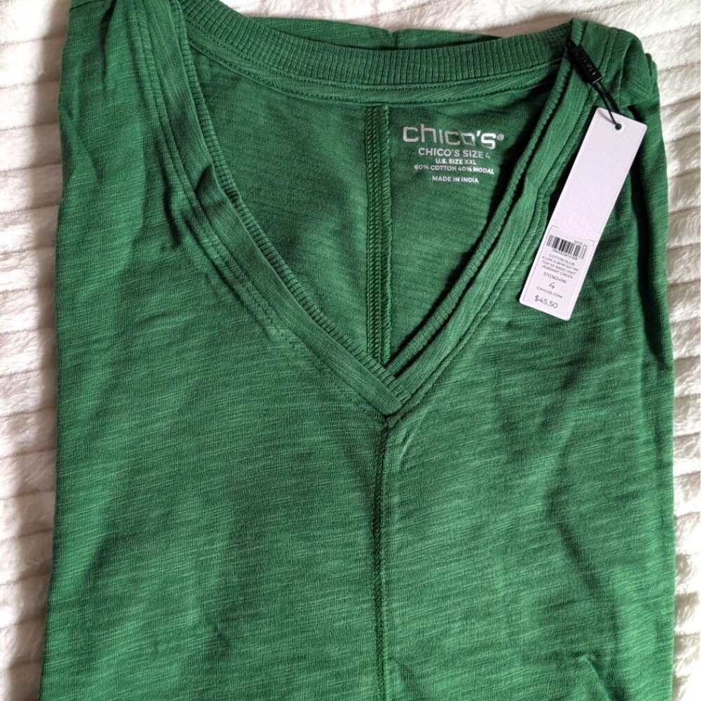 Chico's NWT size 4 (2X) green t-shirt